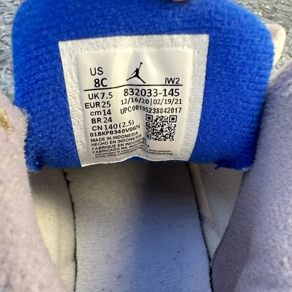 Nike Air Jordan 3 III Retro Racer Size 8C Blue White 832033-145 Toddler Shoes