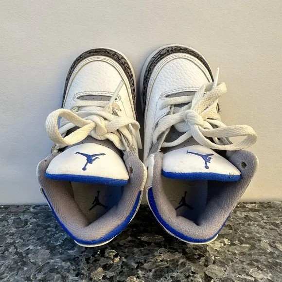 Nike Air Jordan 3 III Retro Racer Size 8C Blue White 832033-145 Toddler Shoes