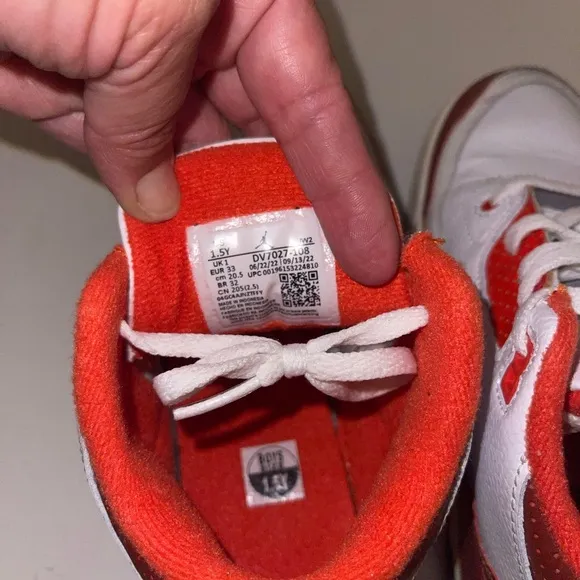 Nike Air Jordan 3 Retro Boys 1.5 Orange Athletic Shoes Sneakers