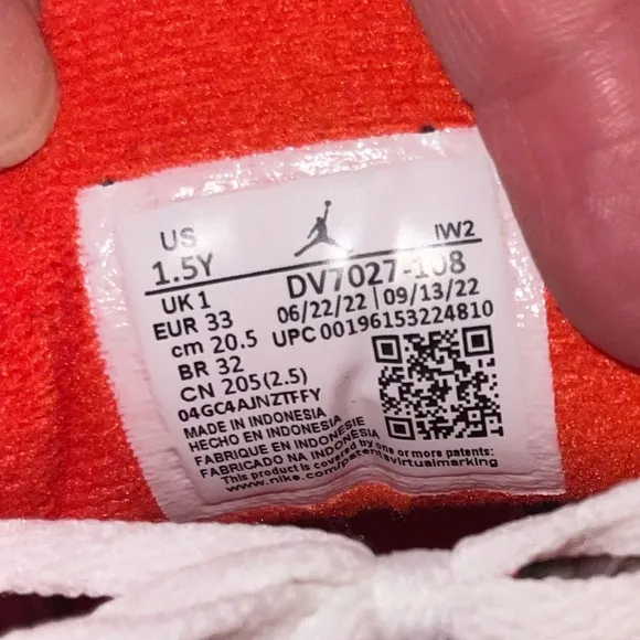 Nike Air Jordan 3 Retro Boys 1.5 Orange Athletic Shoes Sneakers
