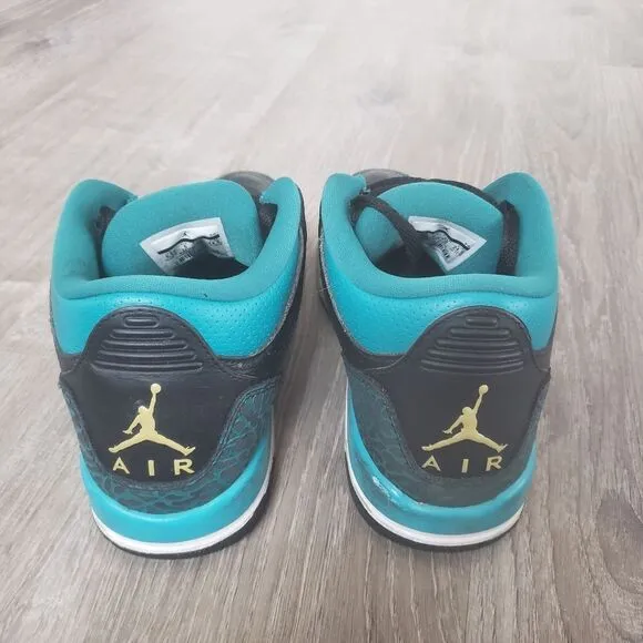 Nike Air Jordan 3 Retro GS Rio Teal Black 441140-018 Youth 6.5Y Shoes Sneakers