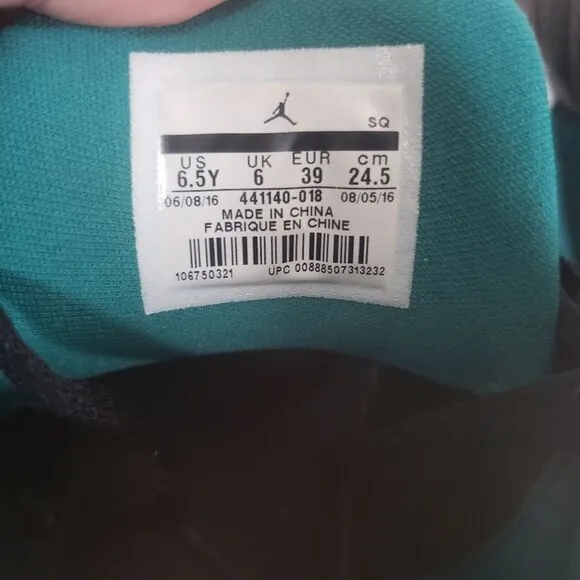 Nike Air Jordan 3 Retro GS Rio Teal Black 441140-018 Youth 6.5Y Shoes Sneakers