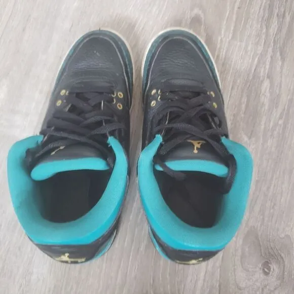 Nike Air Jordan 3 Retro GS Rio Teal Black 441140-018 Youth 6.5Y Shoes Sneakers