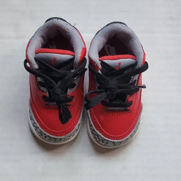 Nike Air Jordan 3 Toddler Retro 3 III Fire Red Cement Shoes CQ0489 600 Size 4 C