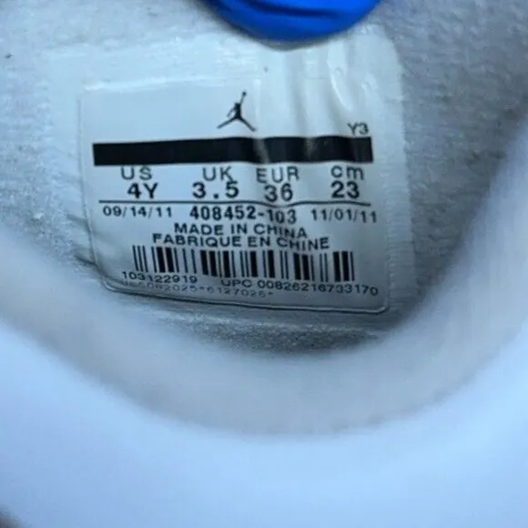 Nike Air Jordan 4 Retro OG White Cement 2016 408452-103 Youth Size 4Y Rare