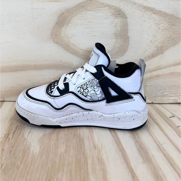 Nike -Air Jordan 4 Retro SE -Sneakers-White/Black -Kids Toddler -10C -BQ7670-401