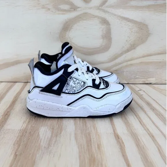 Nike -Air Jordan 4 Retro SE -Sneakers-White/Black -Kids Toddler -10C -BQ7670-401