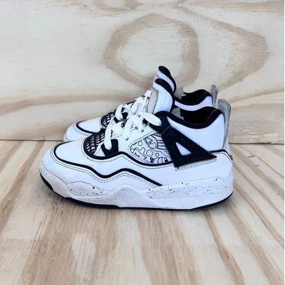 Nike -Air Jordan 4 Retro SE -Sneakers-White/Black -Kids Toddler -10C -BQ7670-401