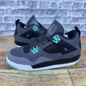 Nike Air Jordan 4 Shoes Retro Green Glow Cement Gray 408452-033 Youth Size 6.5Y