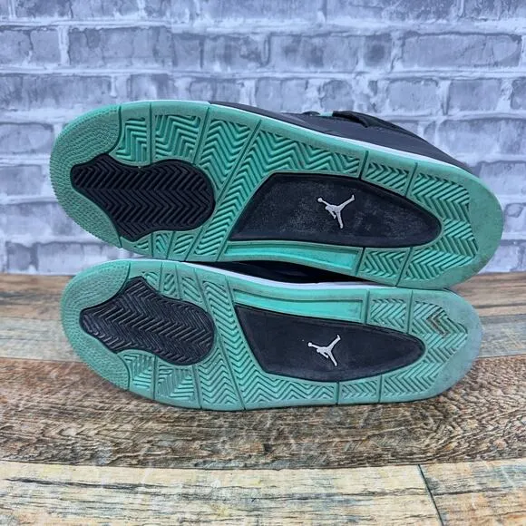 Nike Air Jordan 4 Shoes Retro Green Glow Cement Gray 408452-033 Youth Size 6.5Y