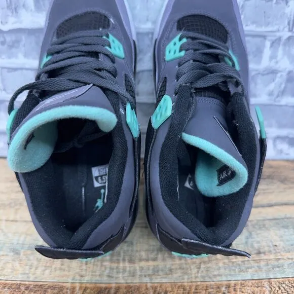 Nike Air Jordan 4 Shoes Retro Green Glow Cement Gray 408452-033 Youth Size 6.5Y