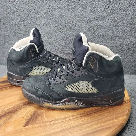 Nike Air Jordan 5 Retro 2013 Black Oreo Mens Size 8.5 Sneakers Shoes 136027-035