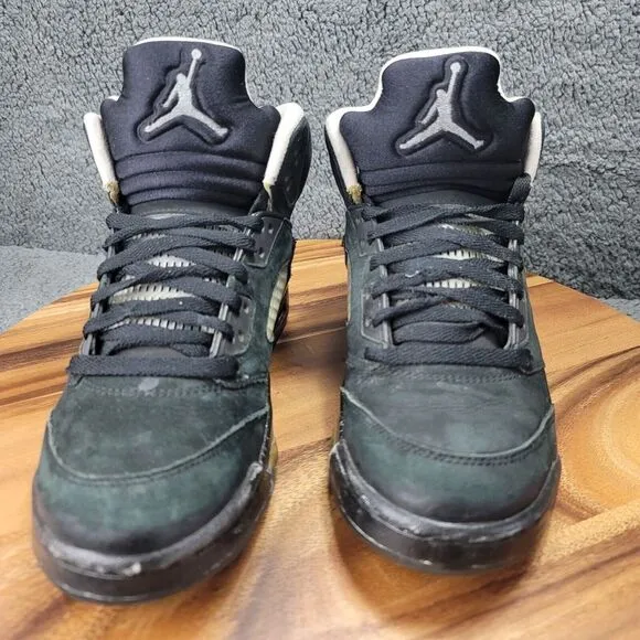 Nike Air Jordan 5 Retro 2013 Black Oreo Mens Size 8.5 Sneakers Shoes 136027-035