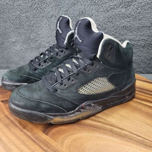Nike Air Jordan 5 Retro 2013 Black Oreo Mens Size 8.5 Sneakers Shoes 136027-035