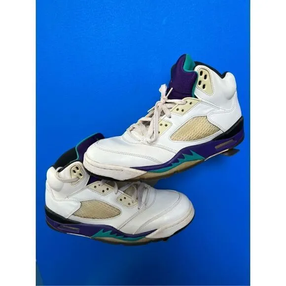Nike Air Jordan 5 Retro Grape 2013 Men's Size 9.5 Sneakers Shoes 136027-108