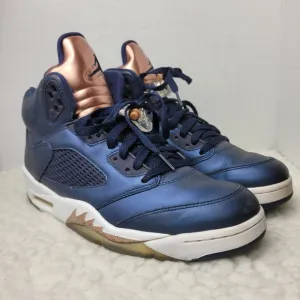 Nike Air Jordan 5 Retro Mens Sneaker Size 10 “Bronze/Obsidian Navy White” Upper
