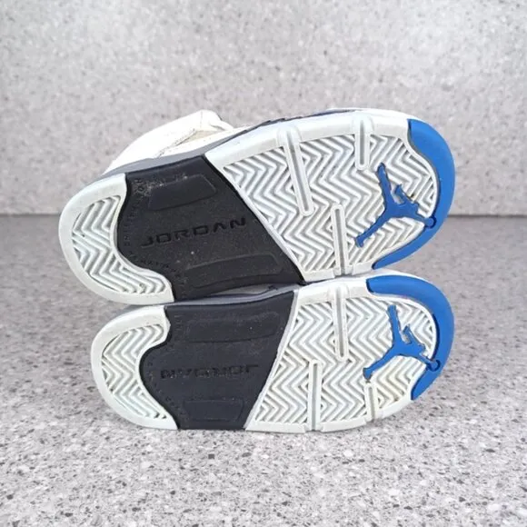 Nike Air Jordan 5 Retro White Stealth Sneakers Kids Shoes 7C
