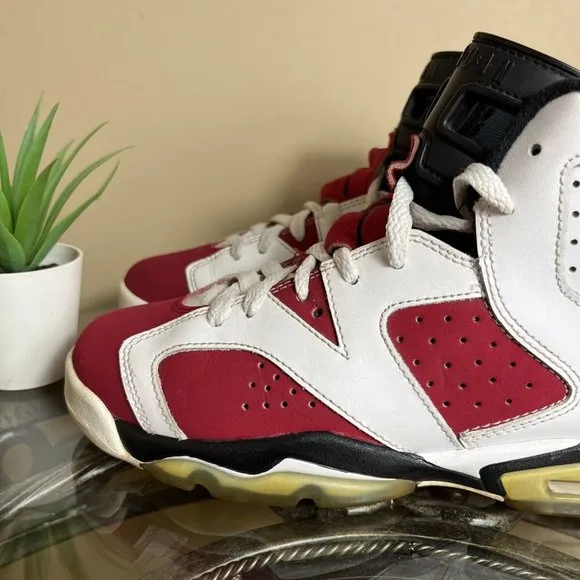 Nike Air Jordan 6‎ Retro Carmine Red White 384665-160 Size 5.5Y / Womens Size 7