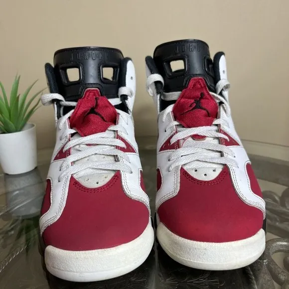 Nike Air Jordan 6‎ Retro Carmine Red White 384665-160 Size 5.5Y / Womens Size 7