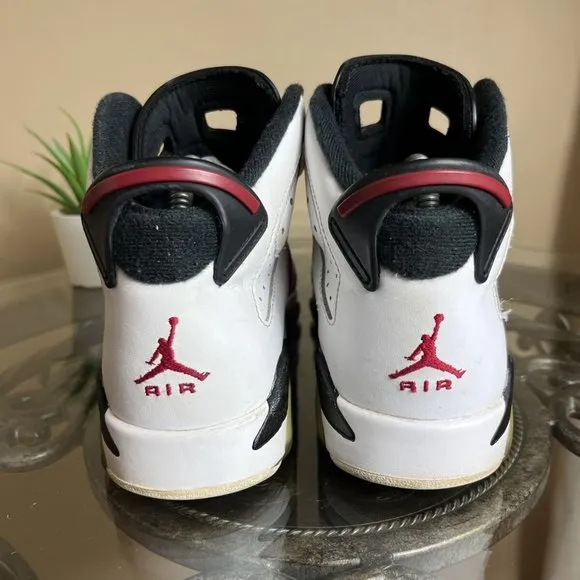 Nike Air Jordan 6‎ Retro Carmine Red White 384665-160 Size 5.5Y / Womens Size 7