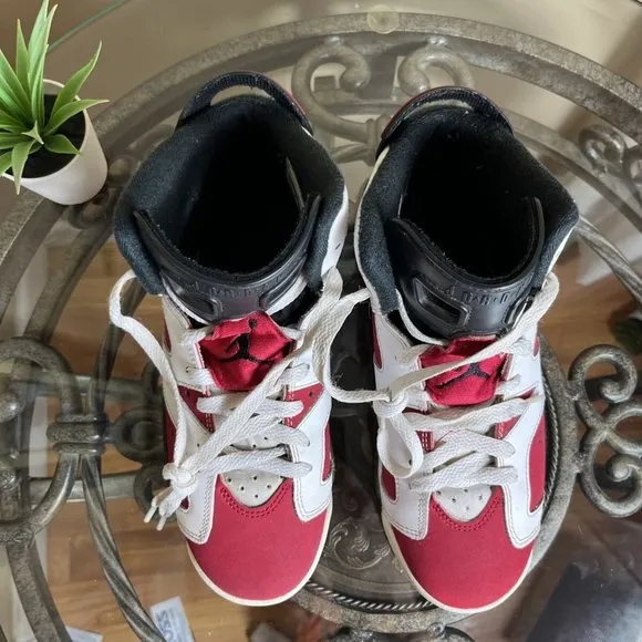Nike Air Jordan 6‎ Retro Carmine Red White 384665-160 Size 5.5Y / Womens Size 7