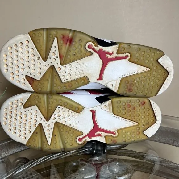 Nike Air Jordan 6‎ Retro Carmine Red White 384665-160 Size 5.5Y / Womens Size 7