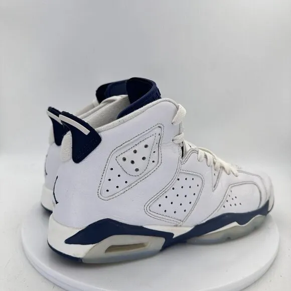 Nike Air Jordan 6 Retro Midnight Navy White Youth Shoes 384665-141 Size 7Y