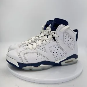 Nike Air Jordan 6 Retro Midnight Navy White Youth Shoes 384665-141 Size 7Y
