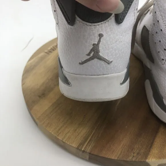 Nike Air Jordan 6 Retro Sneakers Boys 2.5Y Cool Gray Lace Up Shoes Athletic