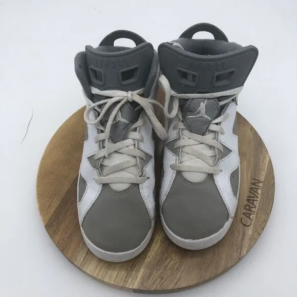 Nike Air Jordan 6 Retro Sneakers Boys 2.5Y Cool Gray Lace Up Shoes Athletic