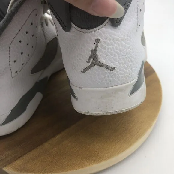 Nike Air Jordan 6 Retro Sneakers Boys 2.5Y Cool Gray Lace Up Shoes Athletic