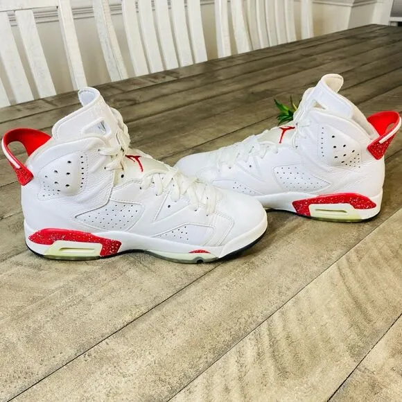 Nike Air Jordan 6 Retro White Red Oreo Basketball Shoes Men’s 8