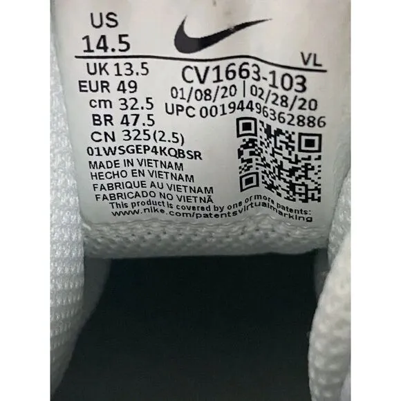 Nike Air Jordan Force Savage Pro 2 Football Cleats White CV1663-103 Men’s 14.5
