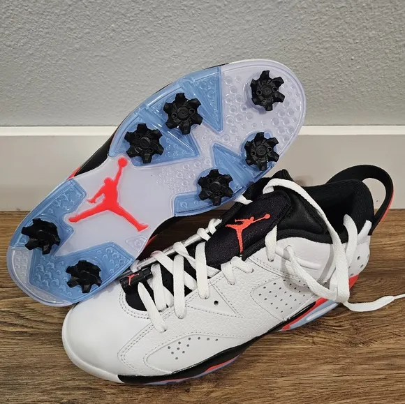 Nike Air Jordan Retro 6 G White Infrared DV1376-106 Men's Size 7.5 Golf Shoes