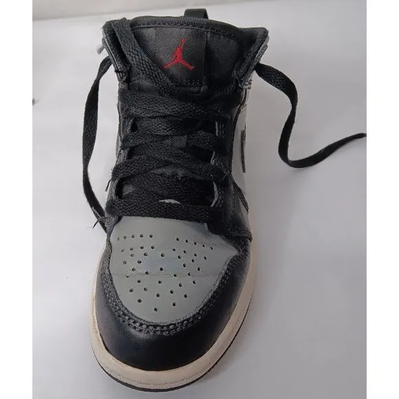 Nike Air Jordan Retro Mid Size 13 C Shoes Childrens Gray Black Lace 640734 096