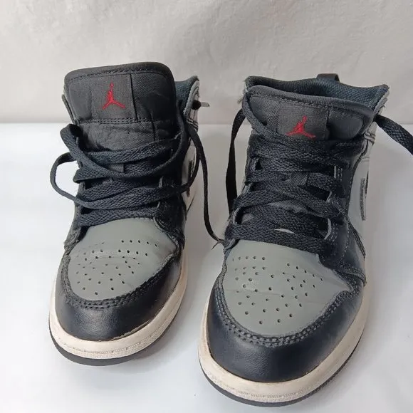 Nike Air Jordan Retro Mid Size 13 C Shoes Childrens Gray Black Lace 640734 096