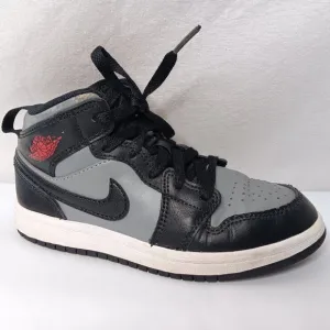 Nike Air Jordan Retro Mid Size 13 C Shoes Childrens Gray Black Lace 640734 096