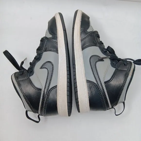 Nike Air Jordan Retro Mid Size 13 C Shoes Childrens Gray Black Lace 640734 096