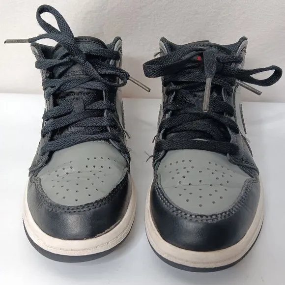 Nike Air Jordan Retro Mid Size 13 C Shoes Childrens Gray Black Lace 640734 096