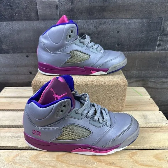 Nike Air Jordan‎ V 5 Retro Cement Rasberry PS Size 2Y Shoes Sneakers 440893-009