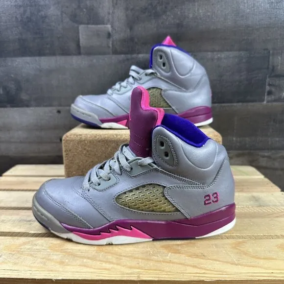 Nike Air Jordan‎ V 5 Retro Cement Rasberry PS Size 2Y Shoes Sneakers 440893-009