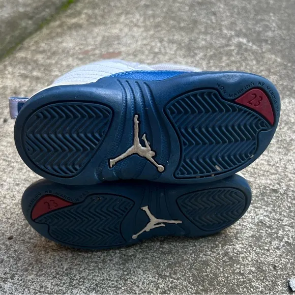 Nike Air Jordan XII 12 Retro French Blue Toddler Shoes Size 8C White 850000-113