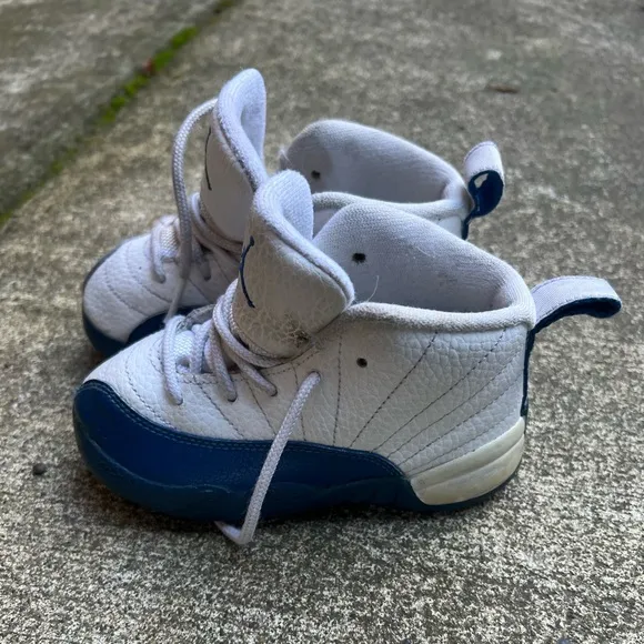 Nike Air Jordan XII 12 Retro French Blue Toddler Shoes Size 8C White 850000-113