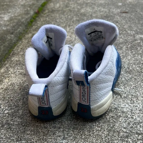 Nike Air Jordan XII 12 Retro French Blue Toddler Shoes Size 8C White 850000-113