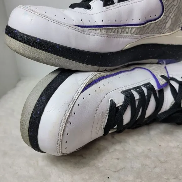 Nike Air Jordan 2 Retro Concord 2014 Men's Shoes Size 8 White Purple 385475-153