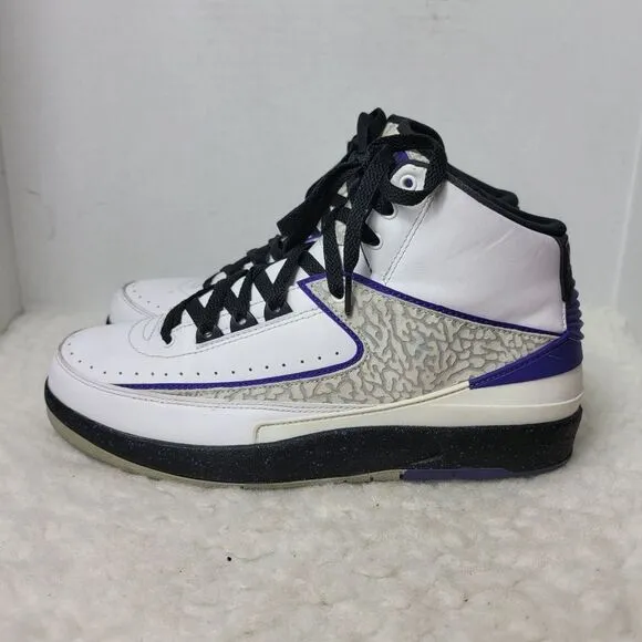 Nike Air Jordan 2 Retro Concord 2014 Men's Shoes Size 8 White Purple 385475-153