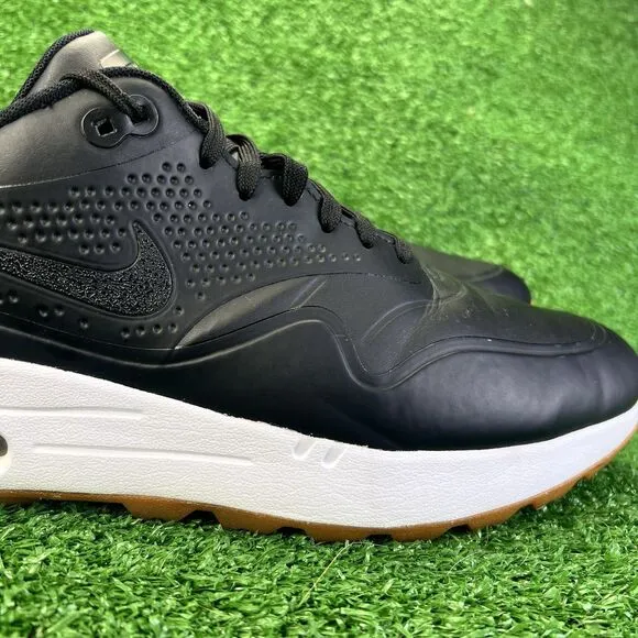 Nike Air Max 1 Golf Shoes Men's 14 Blackout Swoosh AQ0863-001 Gum Spikeless