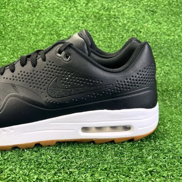 Nike Air Max 1 Golf Shoes Men's 14 Blackout Swoosh AQ0863-001 Gum Spikeless