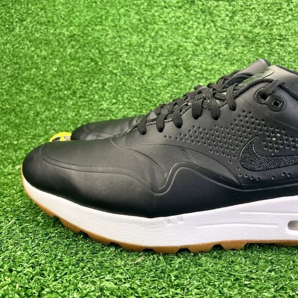 Nike Air Max 1 Golf Shoes Men's 14 Blackout Swoosh AQ0863-001 Gum Spikeless