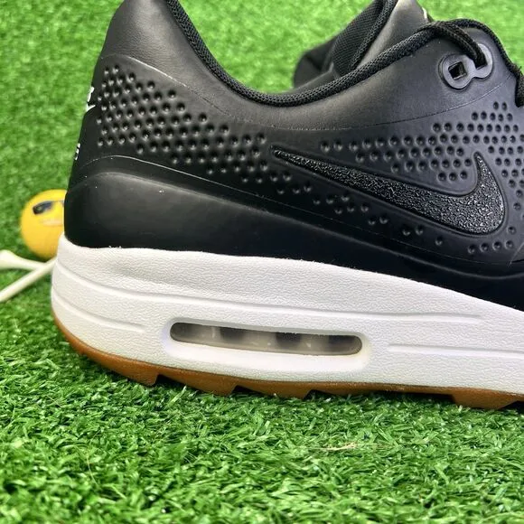 Nike Air Max 1 Golf Shoes Men's 14 Blackout Swoosh AQ0863-001 Gum Spikeless